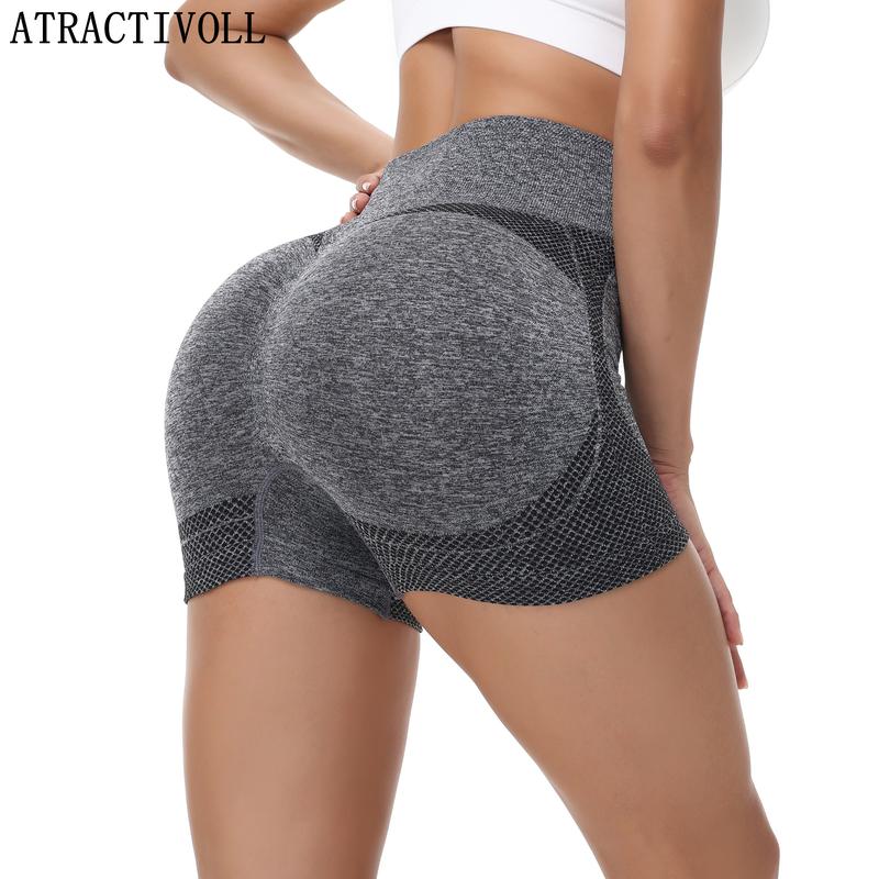 ATRACTIVOLL  1 2PCS Women's Summer Stretch Shorts,Quick Drying and Sweat Wicking Sweatpants  Breathable Outdoor Running Indoor Plus Size Yoga Pants, womens  shorts high waist skinny short