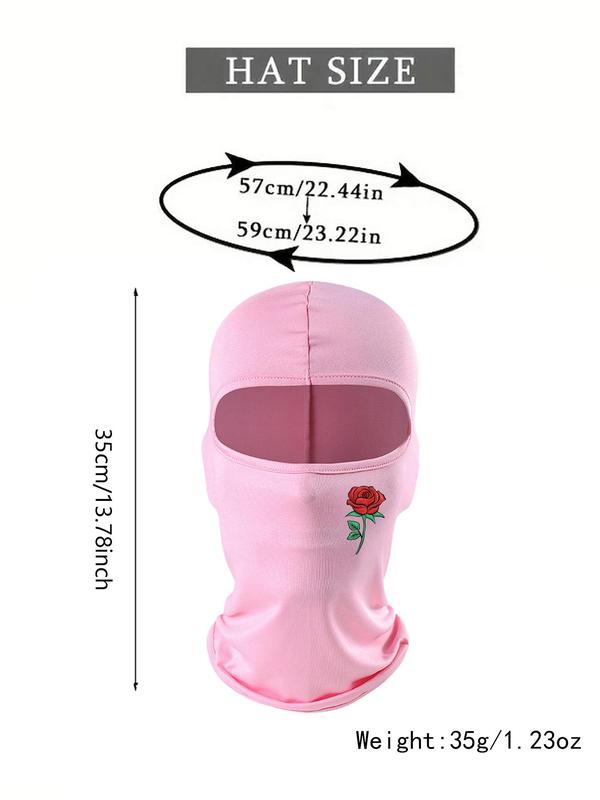 Solid Color Rose Print Balaclava Hat, Breathable Sun Protection Cycling Cap for Men & Women, Sunscreen Accessories for Outdoor Sports, Birthday Gifts