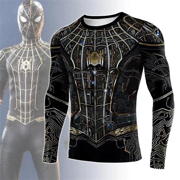 3D Superhero Spider Compression Long  Short Sleeve T- Shirt for Sport Exercise  Cosplay Fitness Gym Tops