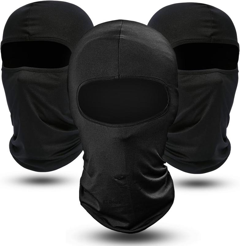 3-Pack Balaclava  Mask One Hole Ski Mask Summer Cooling   Gaiter Full   Cap  Scarf for Men Women Black