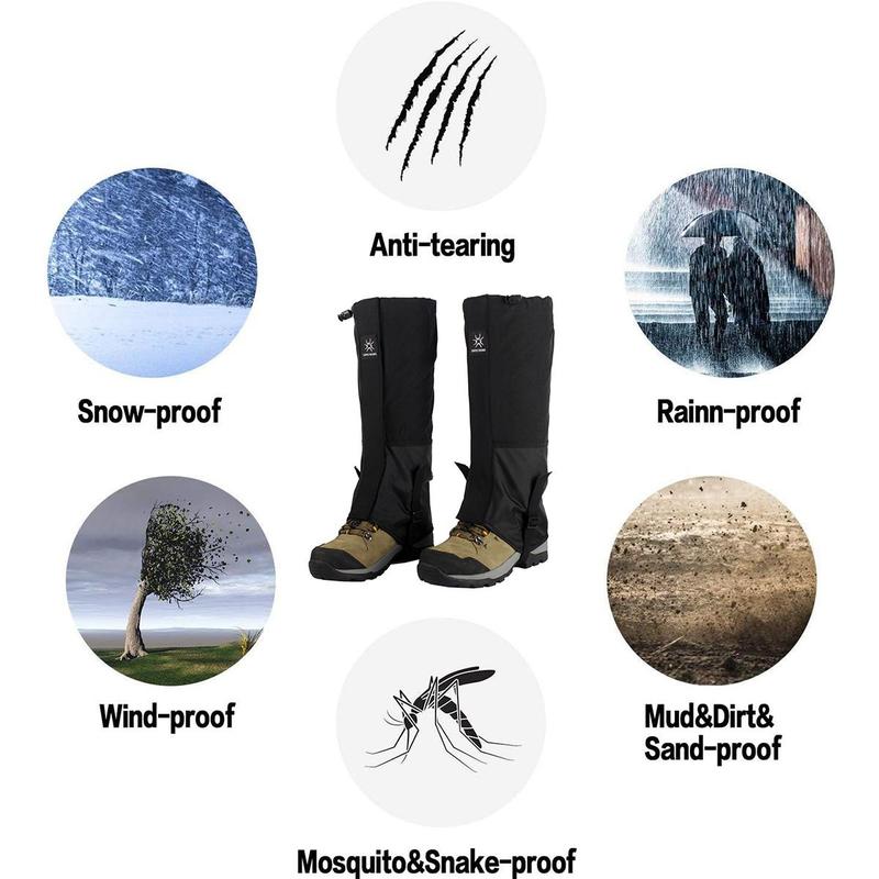 Christmas Waterproof Snow Boot Gaiters, 1 Pair Anti-tear Hiking Gaiters, Leg Gaiters for Men & Women, Gaiters for Hiking, Snowshoeing, Hunting, Climbing, Running