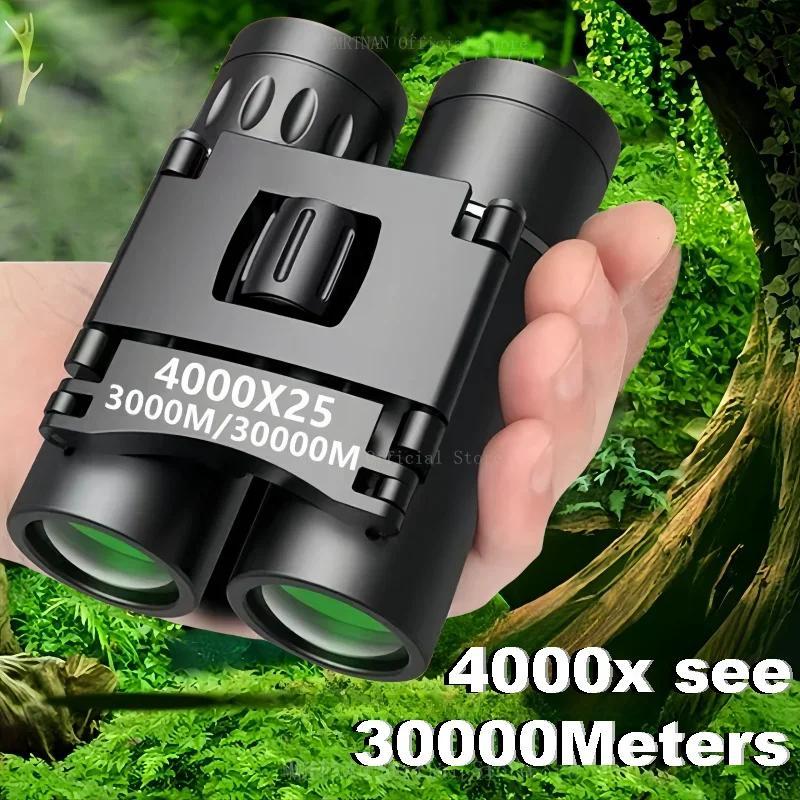 4000x25 Portable High Definition Binoculars, 3000m 30000m Binoculars, Foldable High Definition Binoculars for Outdoor Camping