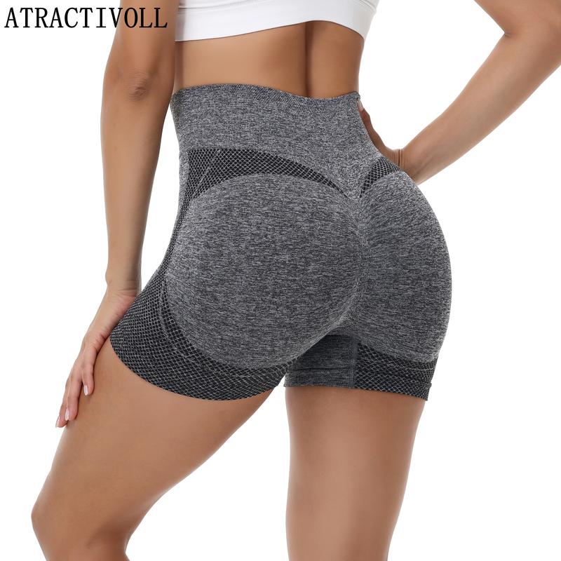 ATRACTIVOLL  1 2PCS Women's Summer Stretch Shorts,Quick Drying and Sweat Wicking Sweatpants  Breathable Outdoor Running Indoor Plus Size Yoga Pants, womens  shorts high waist skinny short