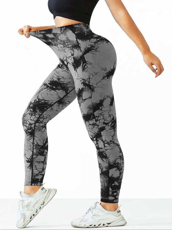 Women's Tie Dye Print High Waist Sports Leggings, Comfy Breathable Skinny Pants, Gym Workout Running Yoga Pants, Back To School Outfits, Ladies Sportswear, Fall Outfits 2024, Gym Clothing, Leggings for Women