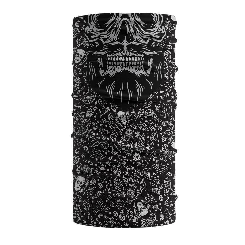 Skull Print Sports Seamless Tube Bandana, 1 Count Breathable Wind-resistant Neck Gaiter, Comfortable Face Scarf, Sporty Face Cover for Men & Women, Sports & Outdoor Accessories, Gym Accessories