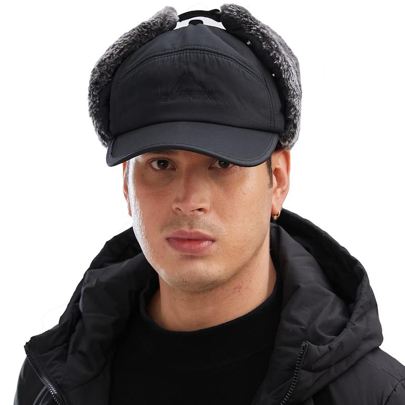 Winter Warm Hat Thicken Faux Fur Outdoor Sports Hats with Removable Face Mask for Skiing Skating Climbing Cycling, Christmas Gift