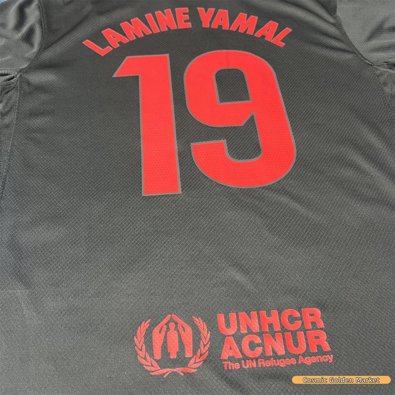 2425 Black Away Yamal 19 Short Sleeve Soccer Jersey