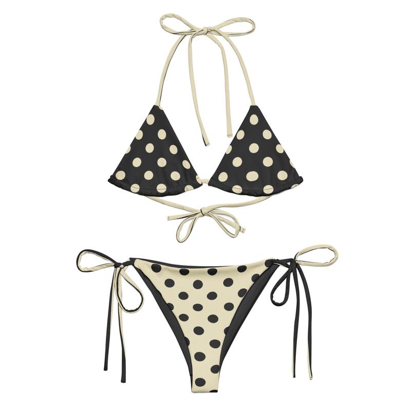 Polka Dots Bikini Printed Bikini 90s 80s Triangle Bikini Hot Girl Summer Y2K Coquette