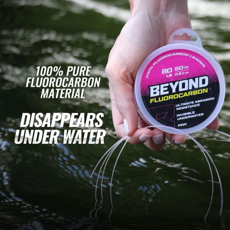 Beyond Fluorocarbon Leader Material 50YD - Pink Or Clear