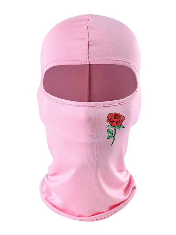 Solid Color Rose Print Balaclava Hat, Breathable Sun Protection Cycling Cap for Men & Women, Sunscreen Accessories for Outdoor Sports, Birthday Gifts