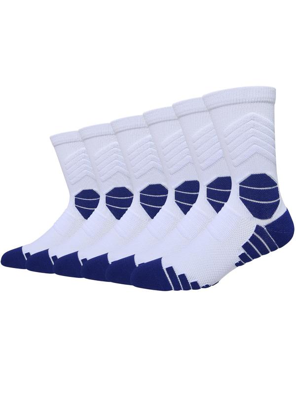 Unisex's Plain Athletic Socks, Cushioning Performance Crew Socks, Breathable Comfortable Sports Socks for All Seasons