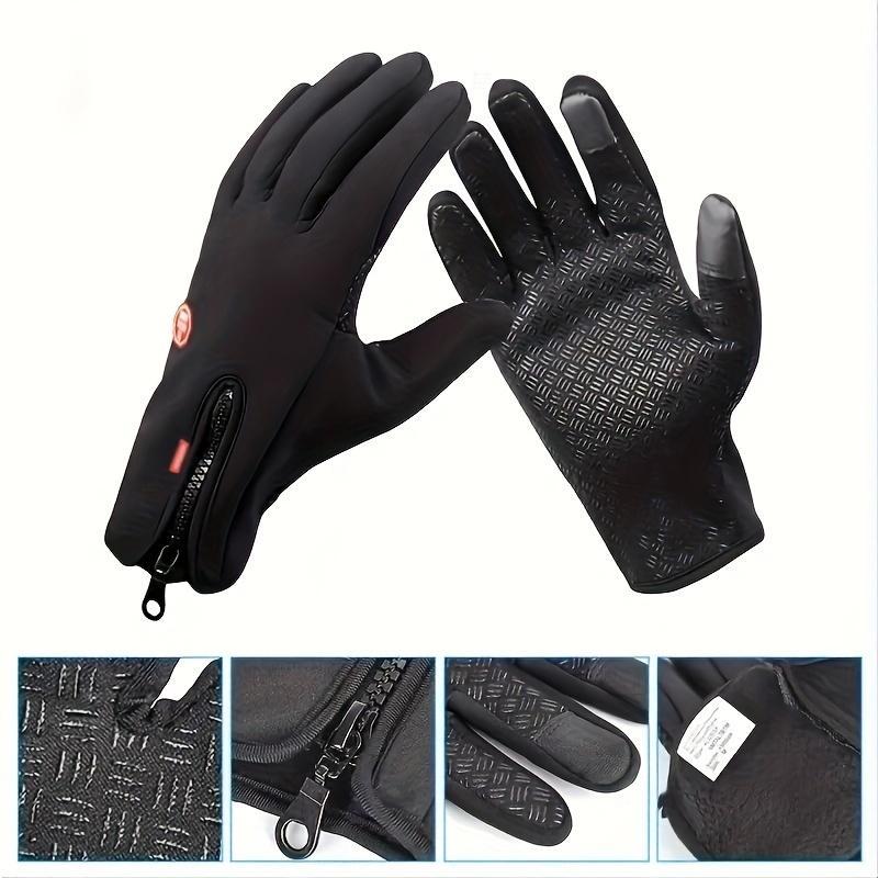 Outdoor Cycling Gloves, 2 Pairs Winter Warm Waterproof Gloves, Windproof & Non-slip Touch Screen Gloves for Outdoor Sports, Fishing, Autumn Travel