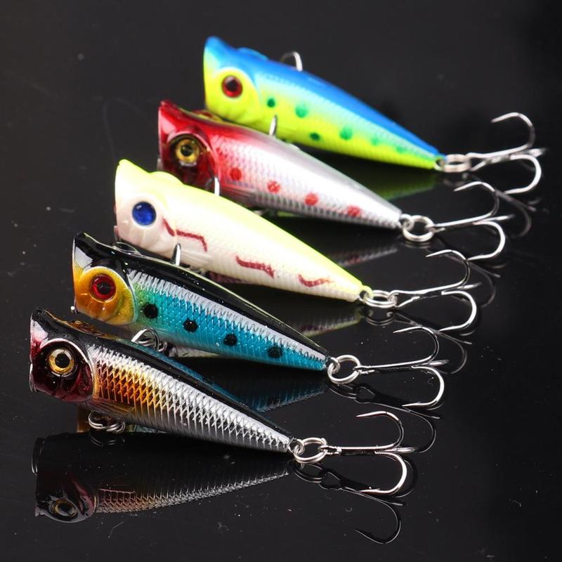 Mini Fishing Lures (5 Counts set), Simulation Fishing Lure With Hook, Fishing Accessories For Outdoor Fishing