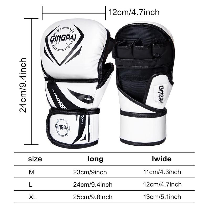 Half Finger Boxing Gloves, 1 Pair Professional MMA Boxing Gloves, Thickened Muay Thai Fighting Gloves, Boxing Equipment for Men & Women