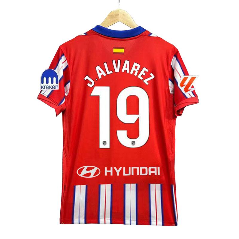 No.19 Alvarez Jersey  24-25  Atletico Madrid  Short sleeve  Soccer Jersey