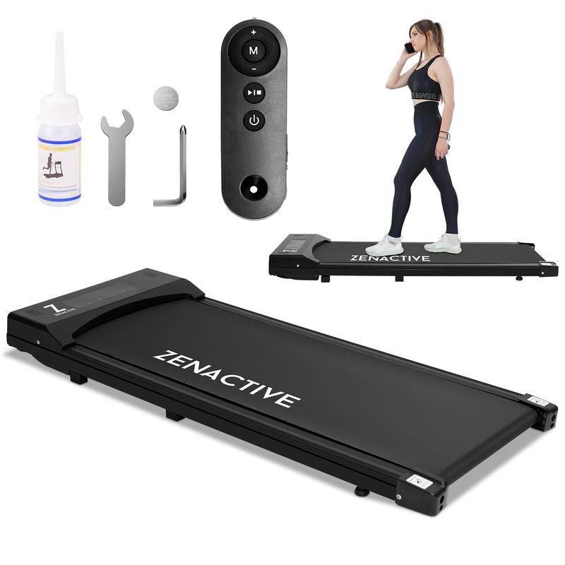 Treadmill, Walking Pad, Under Desk Treadmill, Walking Treadmill 2 in 1 for Home Office with Remote Control, Portable Treadmill (Black, 1 Year Warranty)