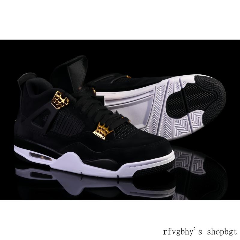 Jordan 4 Classic design ,Lightweight and slip-resistant,Mid-top vintage basketball shoes black whiteWinter Sale