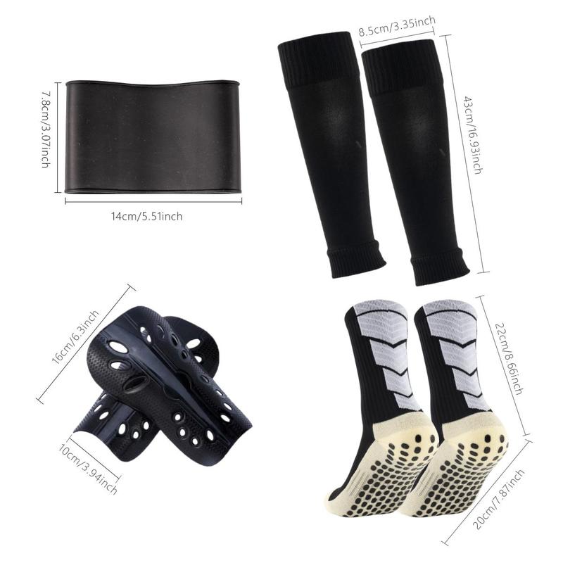 Non-slip Football Socks Set, 1 Set Anti-wear Football Equipment, Football Protective Leg Pad, Sports Socks Set for Men & Women