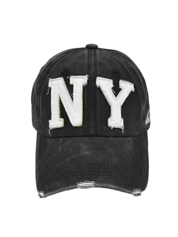 Unisex Retro Distressed Embroidered Baseball Cap, Fashionable 3D Lettering Casual Style Duckbill Hat, for Hiking and Cycling, for Men and Women