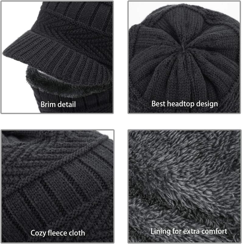 Winter Knitted Balaclava Beanie Hat Warm Cycling Ski Mask, Women Windproof Hood, Balaclavas Heavyweight Thermal Fleece