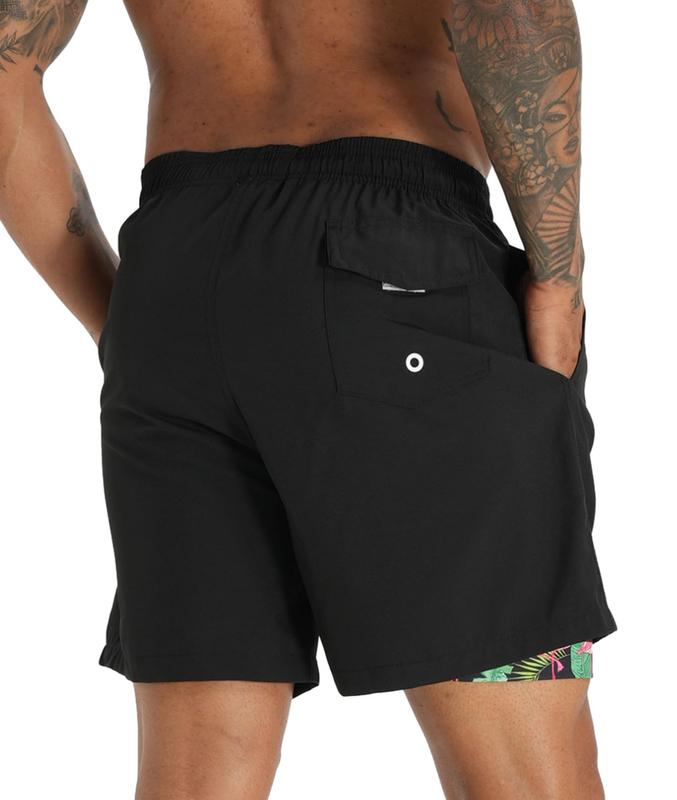 APTRO Men's Quick Dry 2 in 1 Swim Trunks with Compression Liner Swimsuit Swim Shorts Bathing Suits