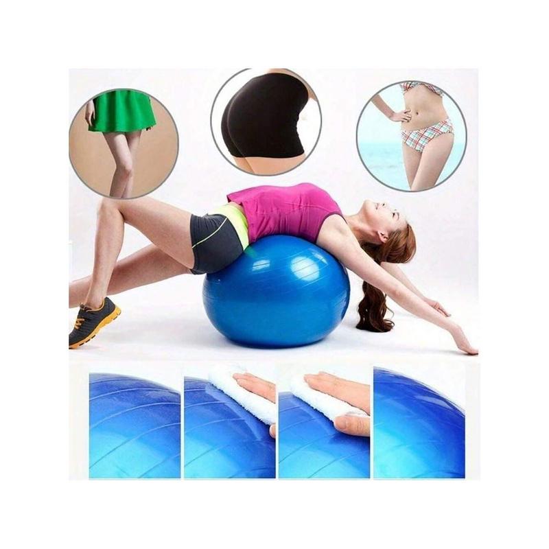 1Pc Gray Exercise Ball Inflatable Yoga Ball - Professional Fitness Exercise Ball For Gymnastics, Balance Training, Postpartum Recovery, Pregnancy Birthing, And Exercise Fitness - Durable, Heavy-Duty, And Long-Lasting For Home And Gym Use Support 400l