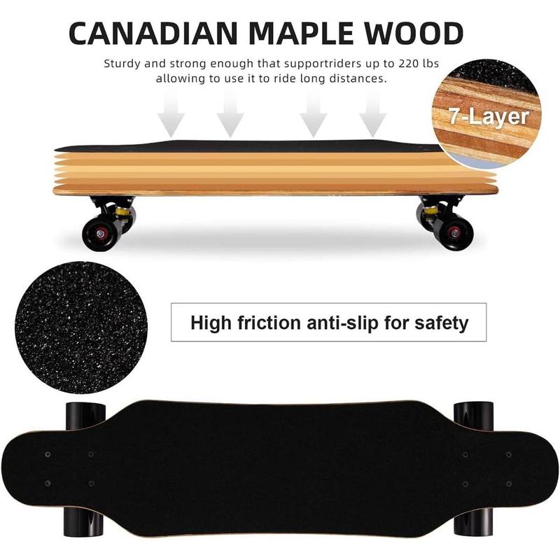 31 Inch Small Longboard Carving Cruising Skateboard for Kids Teens Adults