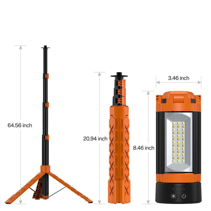 OGERY Rechargeable 10000 mAh Camping Light with Stand, 2100 Lumens Cordless Dimmable Camping Work Light with Detachable Tripod