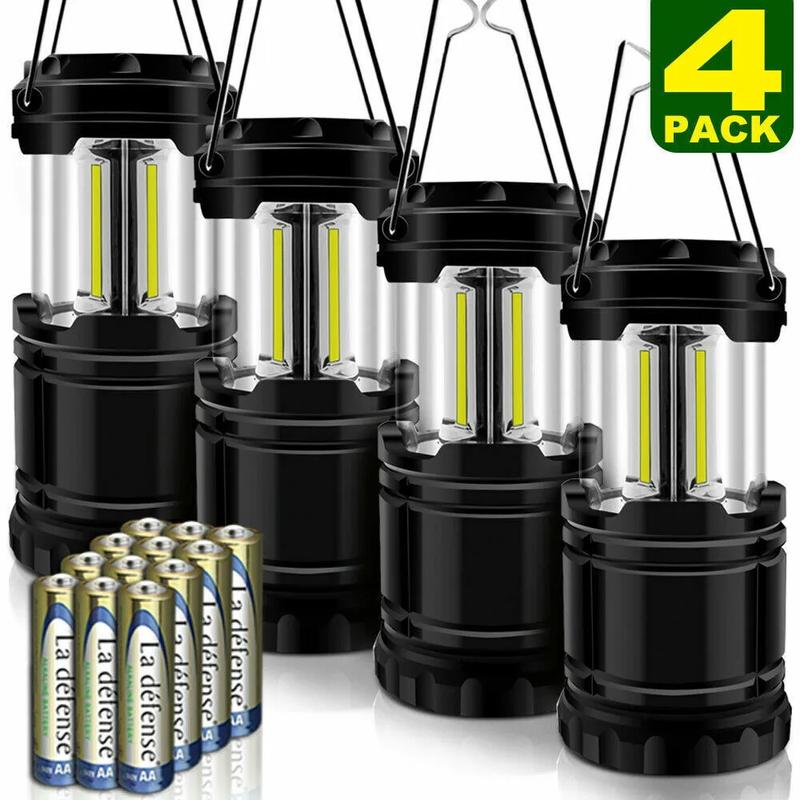 Set of 4 LED Camping Lantern, COB Ultra Bright Collapsible Portable Camping Lamp