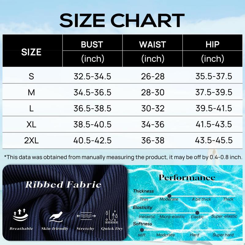 One Piece Bathing Suit for Women Ribbed One Piece Swimsuit Tummy Control 2024 Womens Sexy Swim Suit Swimwear