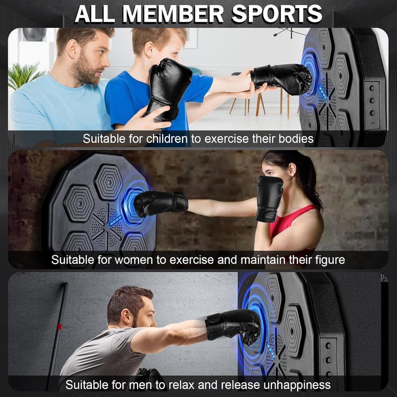 Smart Bluetooth Music Boxing Machine with 14oz Gloves, Wall Mounted Electronic Punching Pad for Adults & Kids, Beat Sync Technology, Home Workout