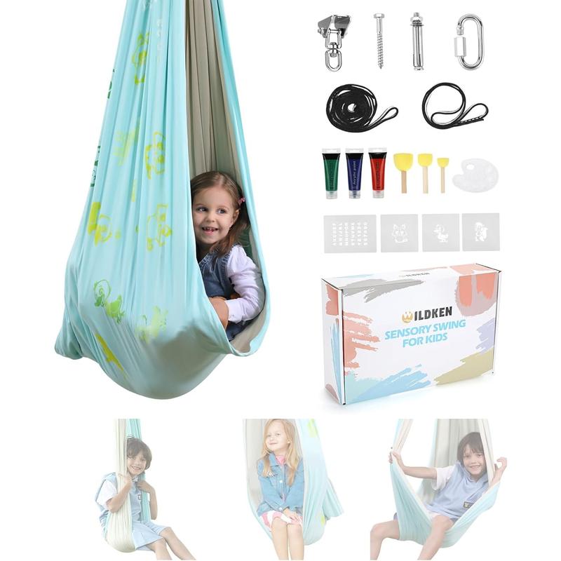 Wildken Sensory Swing Indoor Outdoor , Therapy Swing Indoor 360° Swivel Hanger Cuddle Swing Outdoor Hammocks, Has Calming Effect On Child for Children with ADHD Sensory Integration