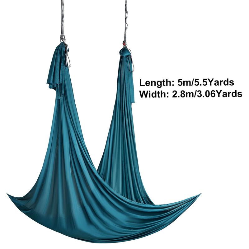 VEVOR Aerial Yoga Hammock & Swing, 5.5 Yards, Aerial Yoga Starter Kit with 100gsm Nylon Fabric, Full Rigging Hardware & Easy Set-up Guide, Antigravity Flying for All Levels Fitness Bodybuilding, Green