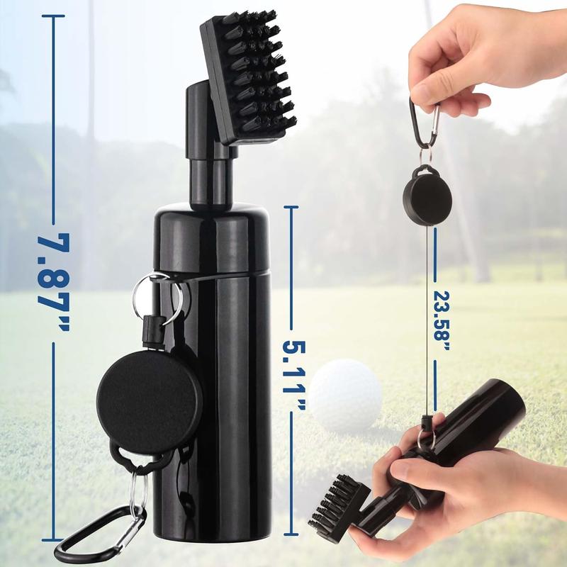 Golf Club Cleaner Brush, Golf Water Brush with Spray Bottle Holds 5 Ounces of Water, Golf Club Cleaning Kit - with Cover & Retractable Clip, Essential Golf Accessories for Men, Best Golf Gifts for Men