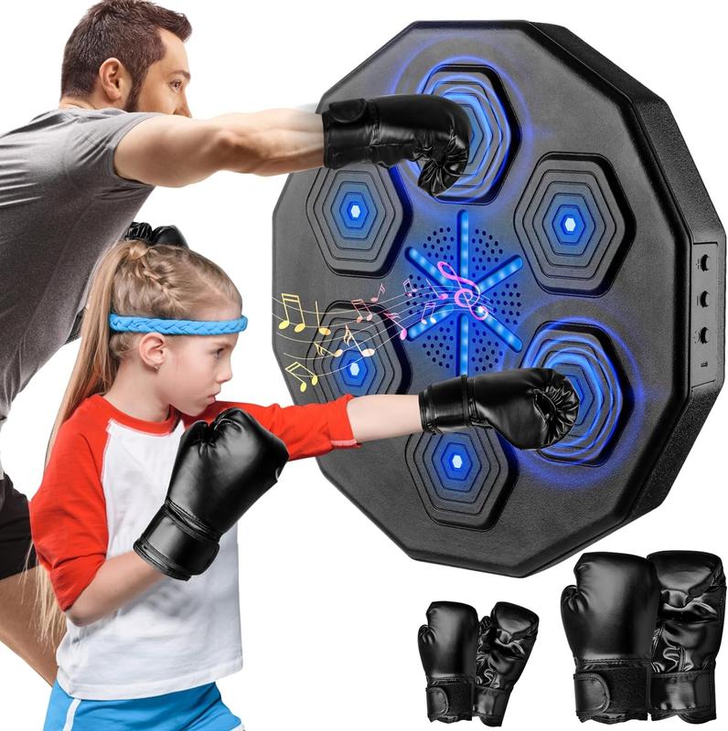 Smart Bluetooth Music Boxing Machine with 14oz Gloves, Wall Mounted Electronic Punching Pad for Adults & Kids, Beat Sync Technology, Home Workout