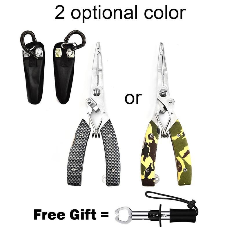 Fishing Pliers - Upgraded Multi-Function Hook Remover with Freebie Fish Lip Gripper Split Ring Pliers for Fly Fishing Ice Fishing