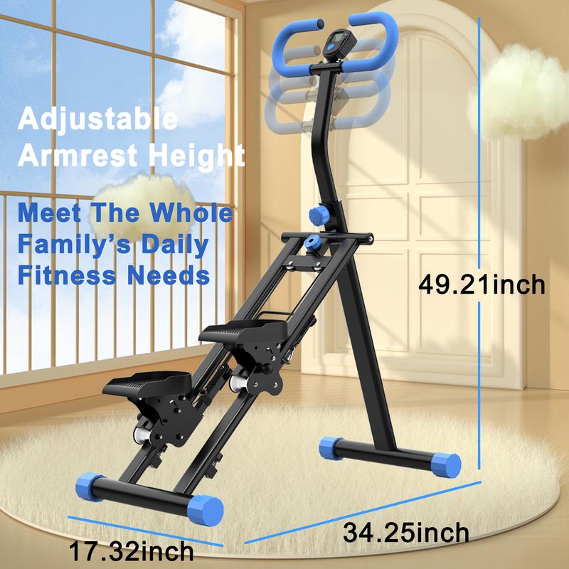 Stair stepper for home gym exercise, new version of vertical climbing machine for full body exercise, compact folding, expandable step distance, adjustable handle and pedals