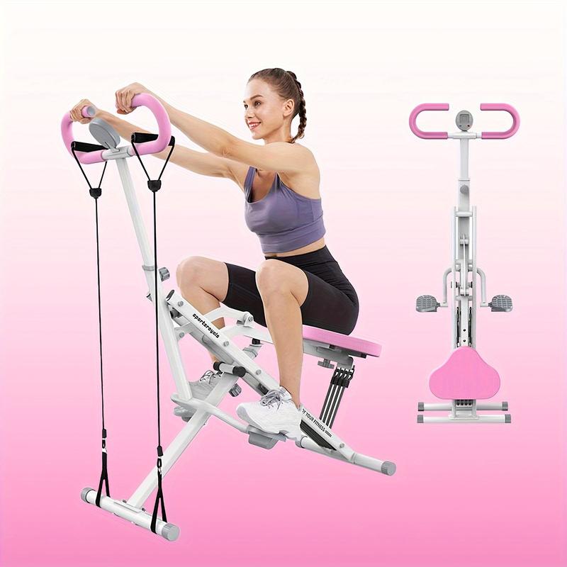 Home Squat Machine, Denim Competitive Core Exercise Machine, 330 Lbs Foldable, Adjustable 4 One Resistance Band, for Hip Riding and Rowing Machine, Abdominal Muscle Back Leg Pushing Hip Thrust