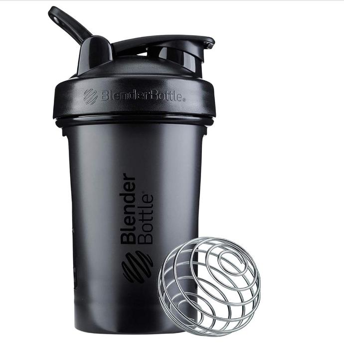 Shaker Bottle Perfect for Protein Shakes and Pre Workout, 20-Ounce, Black