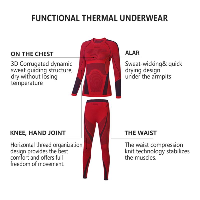 Women Winter Thermal Base Layers - Bamboo Blend Compression & Warmth for Ski Snowboarding Training Breathable Comfortable Set