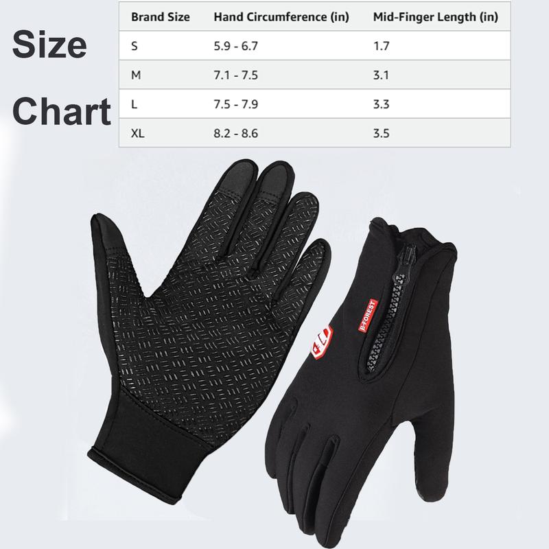 Men Women Touch Screen Gloves Winter Warm Windproof Cycling Driving Telefingers Thermal Gloves Non-Slip Silicone Gel Adjustable Gloves