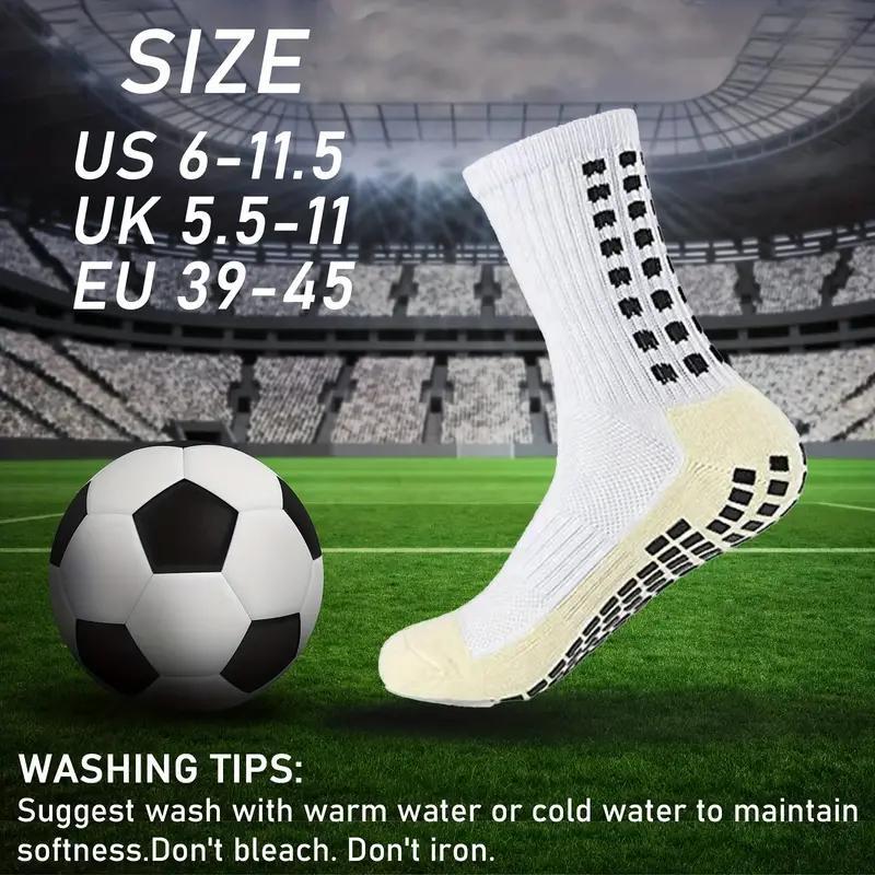 1 3 6 Pairs Outdoor Sports Soccer Socks For Men And Women, Non-slip Breathable Socks Grip Socks