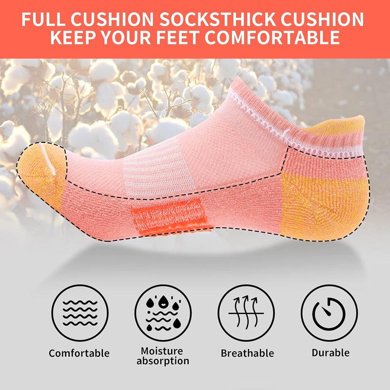 Running Ankle Socks for Women Athletic Cotton Cushioned 5-6 Pairs Workout No Show Socks Women