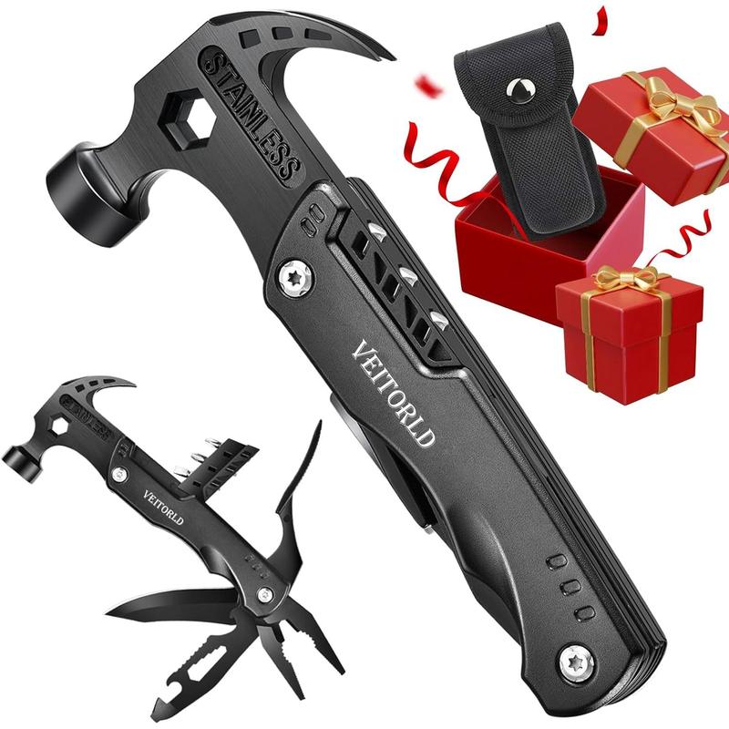 VEITORLD Christmas Stocking Stuffers for Men, Gifts for Men Dad Him, Anniversary Birthday Gifts Idea for Men Him Husband Boyfriend, All in One Tools Hammer Multitool, Camping Hunting Hiking Presents