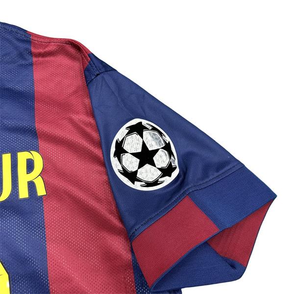 NIKE 1415 Season FCB Home Champions League Final Short Sleeve Top Neymar Jr. No.11 Retro Soccer Jerseys Quick Drying