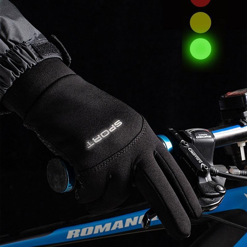 Winter Warm Gloves, Outdoor Sports Windproof Waterproof Non Slip Touch Screen Gloves, Sports Gloves for Men & Women, Gym Accessories