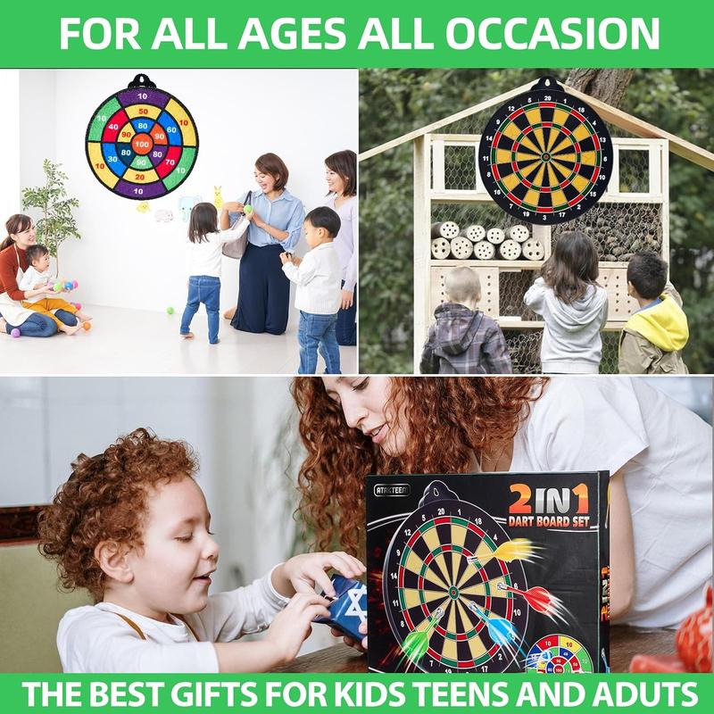 Magnetic Dart Board for Kids-12Magnetic Dart Sticky Balls or 2 Toy Gun+40 Foam Dart.Indoor Outdoor Kids Games and Party Games,Christmas Birthday Gifts Toys for 3-12 Year Old Boys moopok