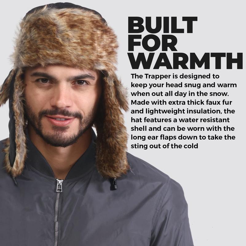 Trapper Warm Russian Trooper Hat Winter Skiing Cap Women Men Windproof Snow Caps for Extreme Cold Weather