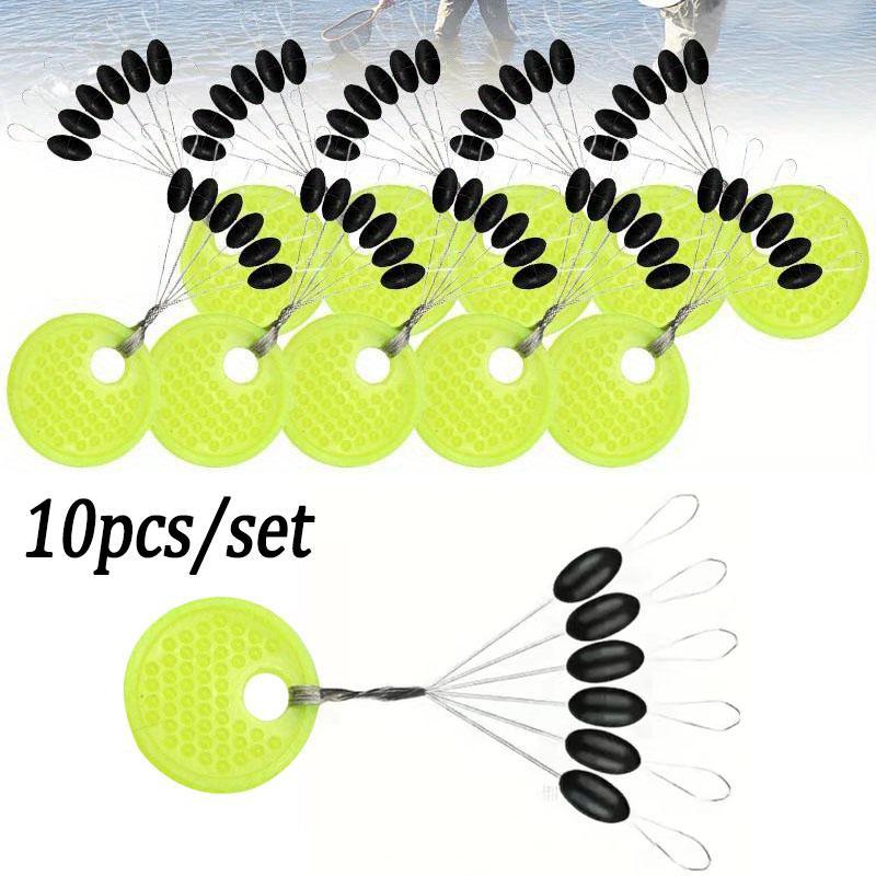 Rubber Silicon Space Bean, 10 Groups Sea Carp Fly Fishing Black Rubber Oval Stopper, Float Fishing Carp Stopper Bobber