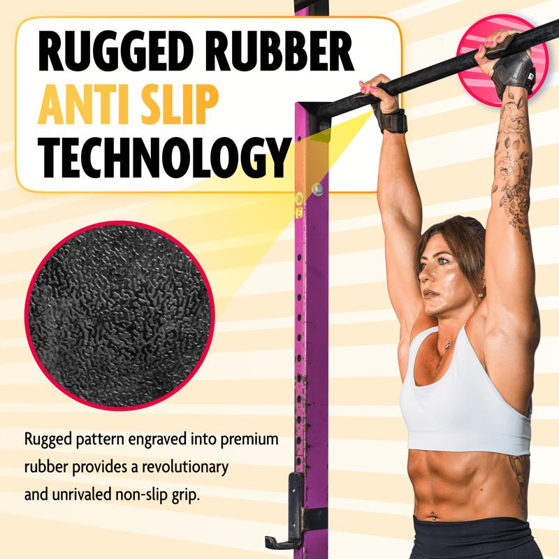 DMoose Weight Lifting Grips - Gym Grip Straps with Rugged Anti-Slip Technology - Hand Grips for Powerlifting, Cross Training, Gymnastics and Pull Ups